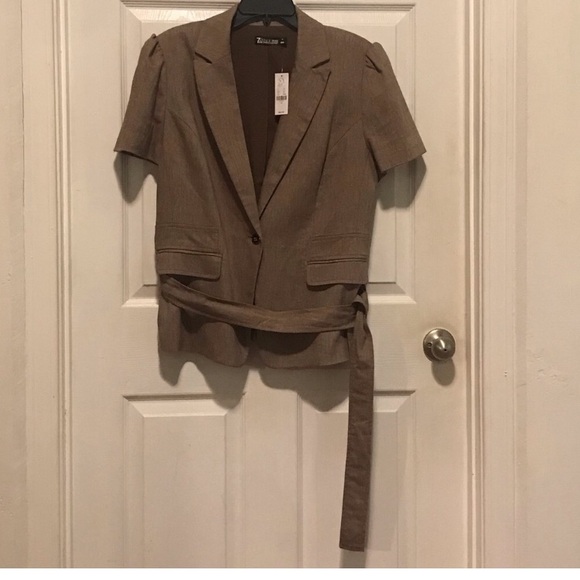 7th Avenue Design Studio New York & Company NWT blazer color tan size 14 - Picture 4 of 4